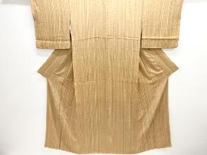 縞に更紗模様小紋着物